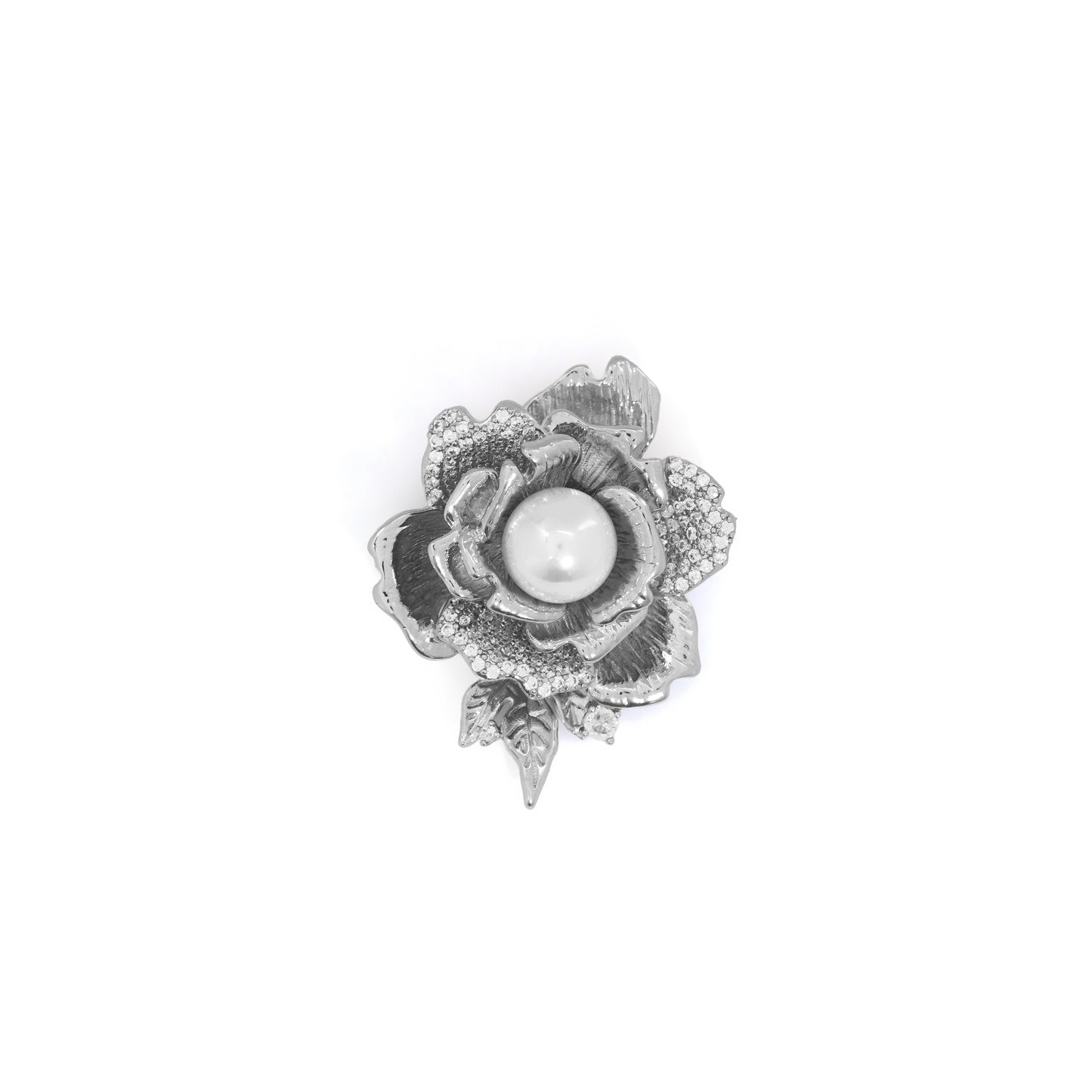 Vintage Rose Pearl Brooch