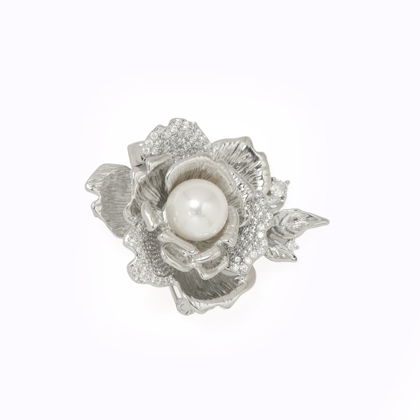 Vintage Rose Pearl Brooch