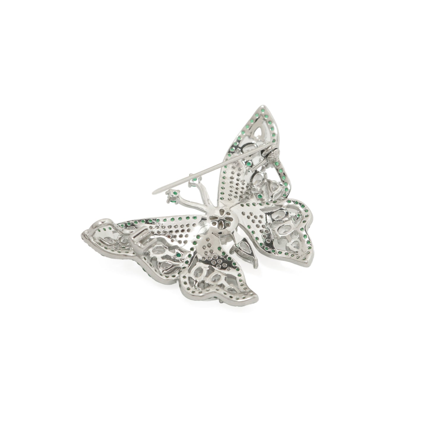 Emerald Toned Butterfly Brooch