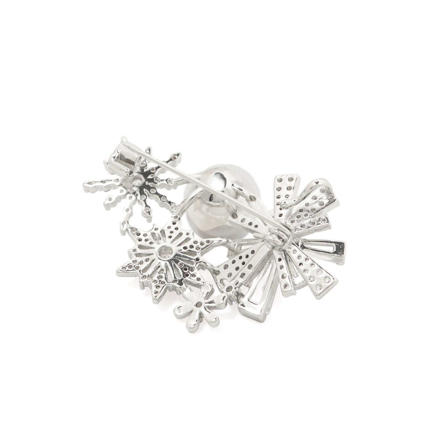 Winter Starburst & Pearl Brooch