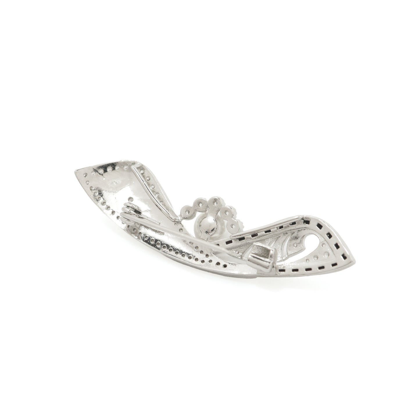 Art Deco Pave and Enamel Bar Pin