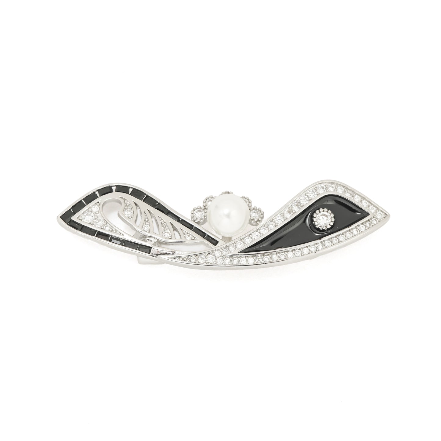 Art Deco Pave and Enamel Bar Pin