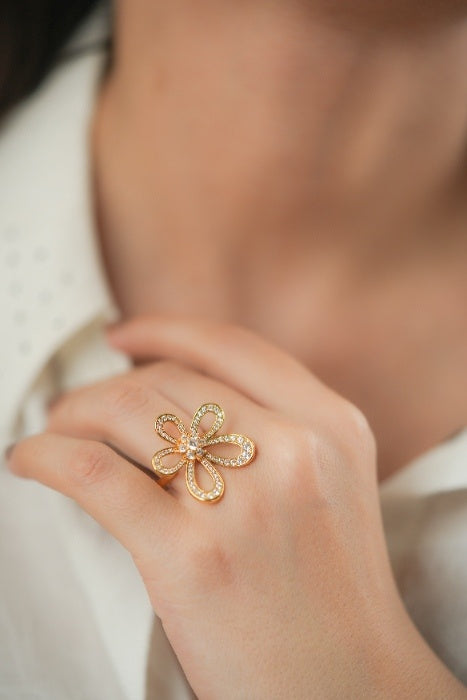 Gilded Petal Ring