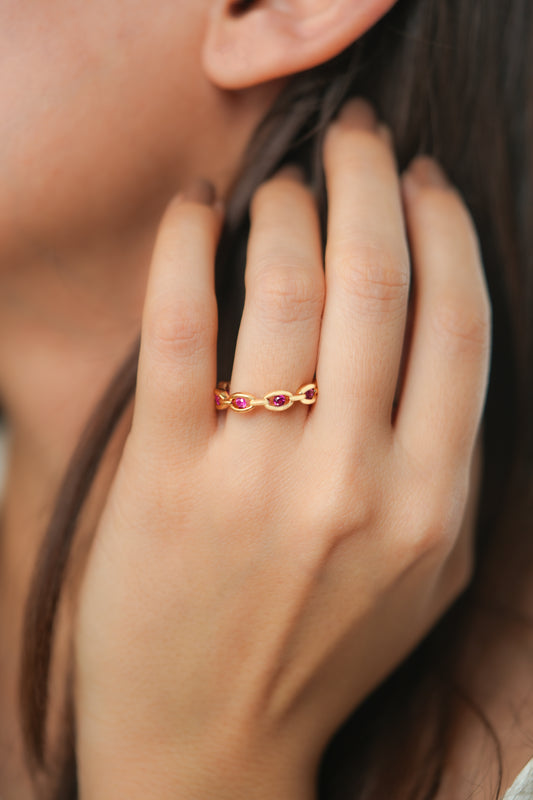 Scarlet Eye Eternity Ring
