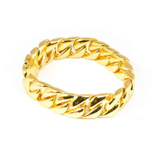 Bold Gold Cuban Link Chain Bracelet | Sleek, Polished & Timeless Statement Jewelry for Men and Women