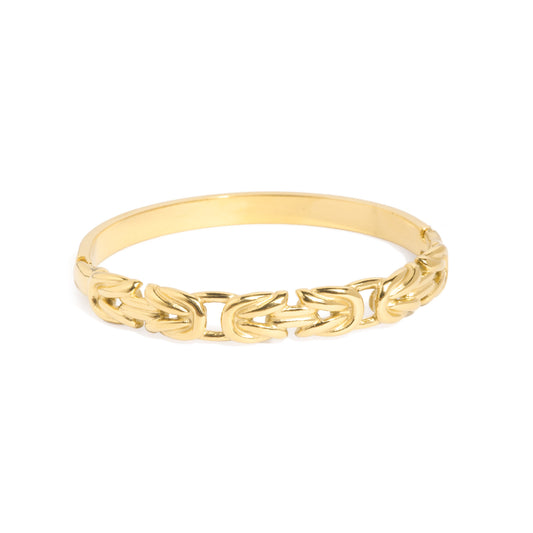 Heirloom Link Gold Bracelet for Women | Intricate Chain-Inspired Design Bangle | Lightweight Daily Wear & Party Jewelry | Elegant Fashion Accessory for Modern Styling