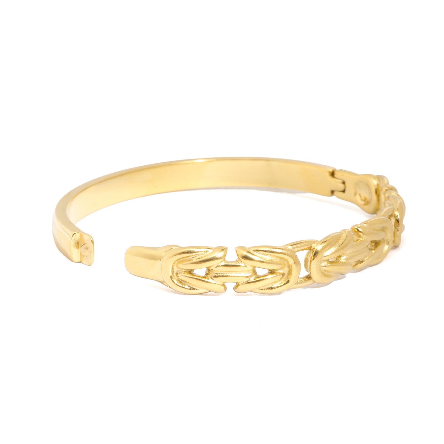 Heirloom Link Gold Bracelet for Women | Intricate Chain-Inspired Design Bangle | Lightweight Daily Wear & Party Jewelry | Elegant Fashion Accessory for Modern Styling