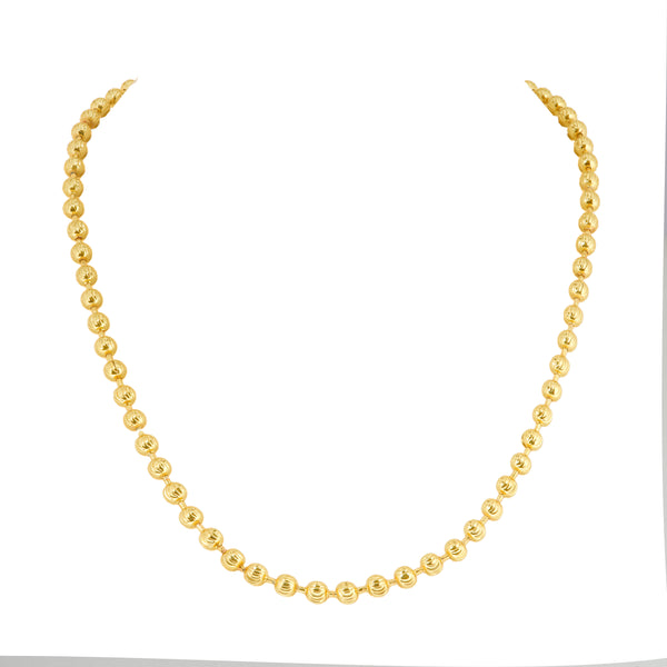 Elegant Gold Beaded Chain Necklace for Women | Classic Round Bead Jewelry for Traditional and Modern Outfits | Lightweight Everyday Wear and Festive Accessory