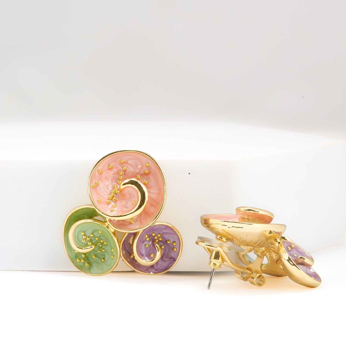 Pastel Swirl Enamel pendant Set