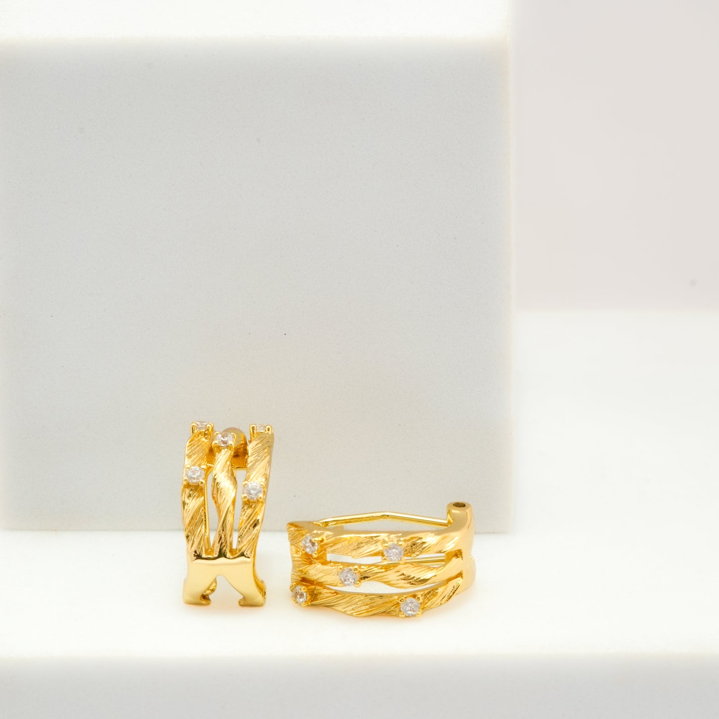 Textured Gold Huggies