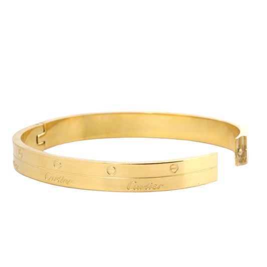 Mahttab Screw Motif Classic Bracelet | Gold Finished Stainless Steel Bangle with Engraved Detailing | Minimal Elegant Bracelet for Daily and Stacked Styling