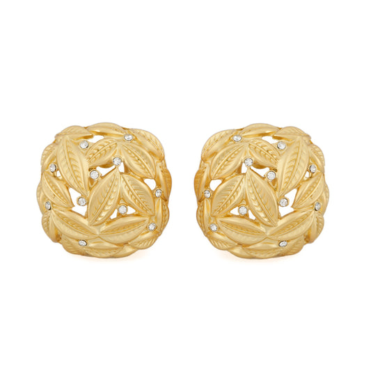Gold Leaf Crystal Studs