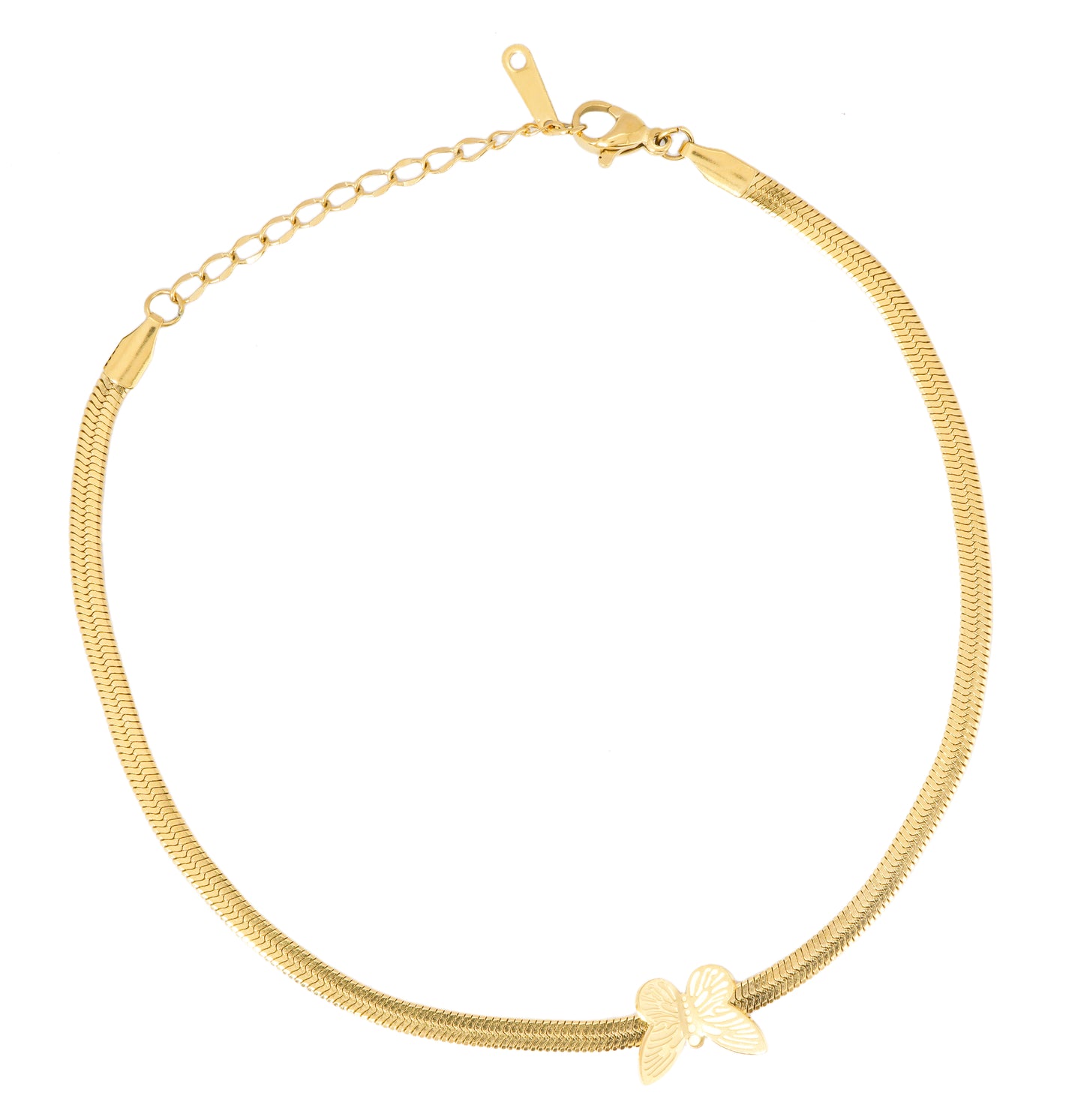 Butterfly Glow Gold-Tone Anklet for Women – Minimalist Double-Layer Chain Anklet with Elegant Butterfly Charm | Everyday Wear, Trendy & Lightweight Jewellery