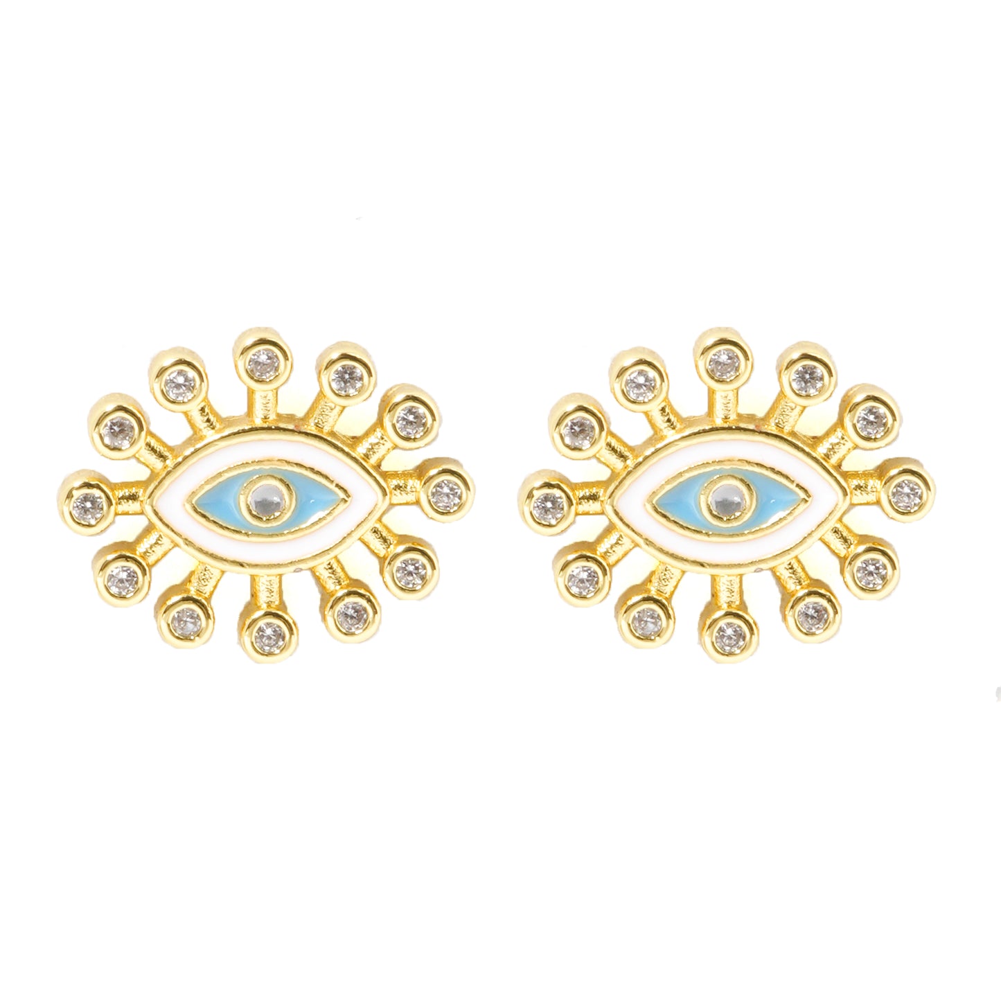 Mahttab Evil Eye Stud Earrings