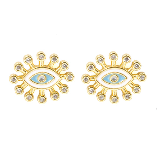 Mahttab Evil Eye Stud Earrings