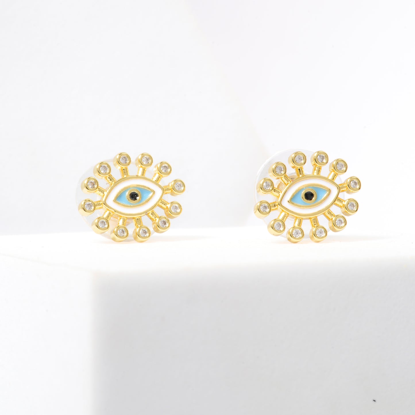 Mahttab Evil Eye Stud Earrings
