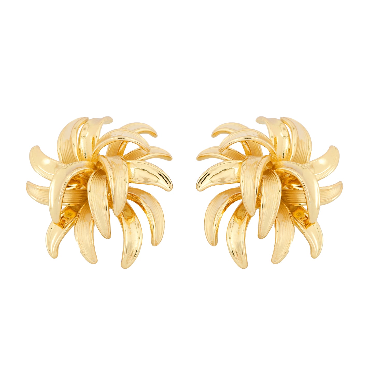 Gold Petal Burst Earrings