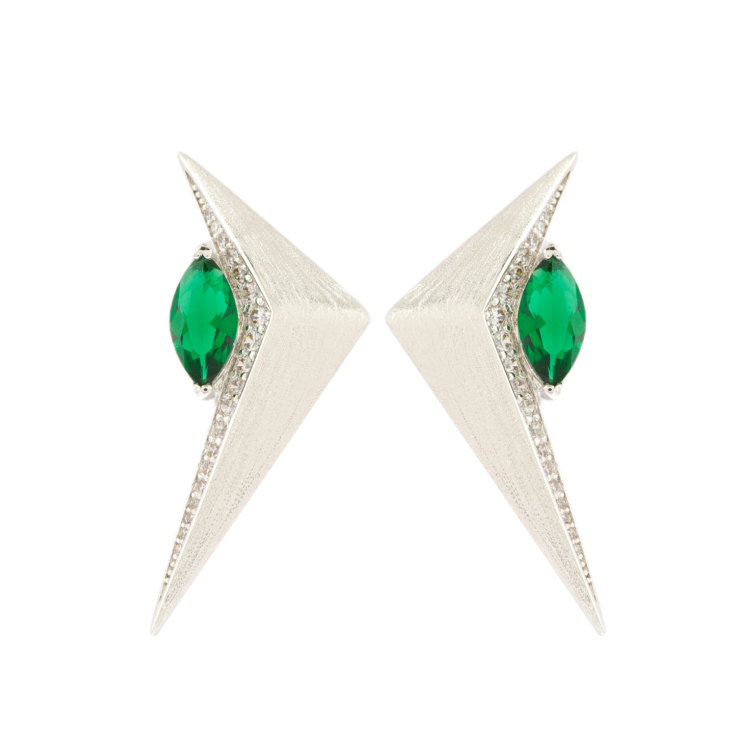 Green Stone Arrowhead Earrings