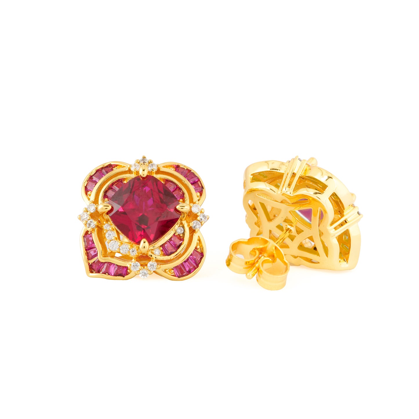Ruby Clover Studs