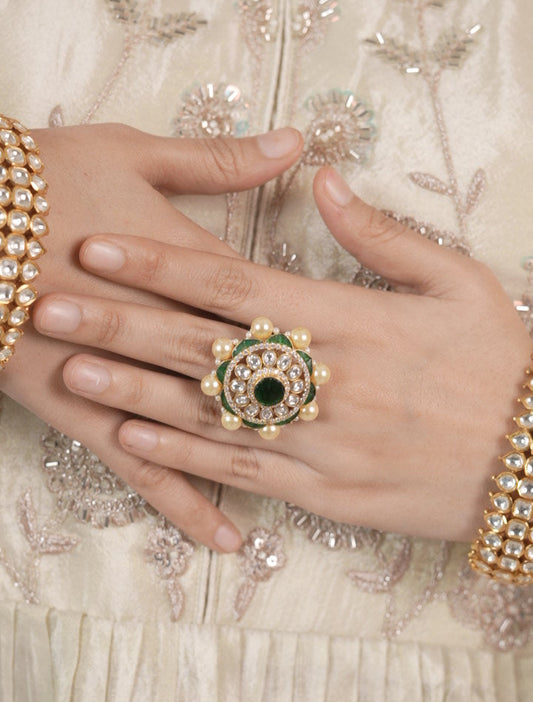 The Verdant Polki Cocktail Ring
