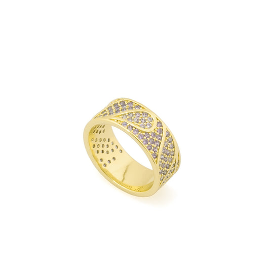 Gold Amethyst Swirl Band
