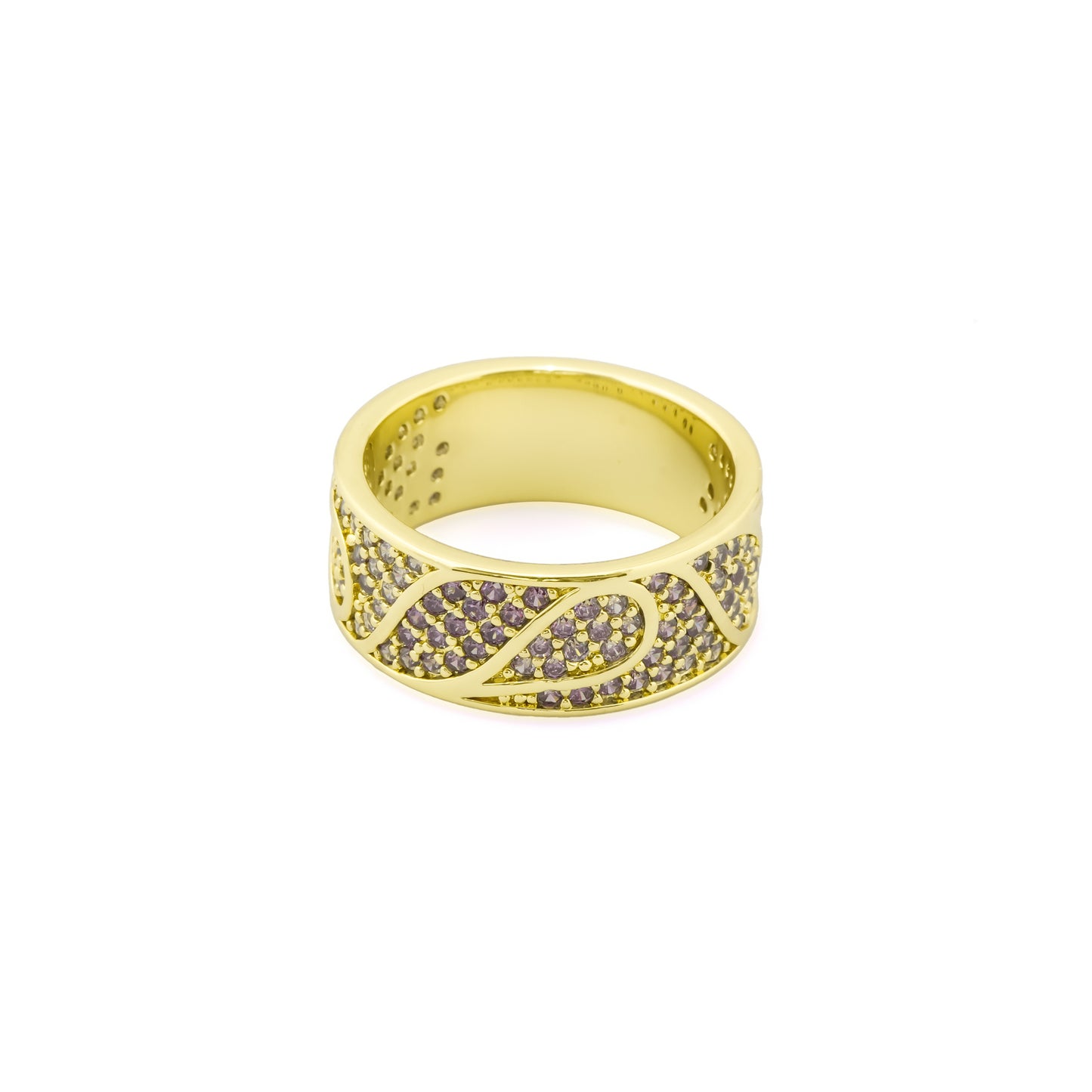 Gold Amethyst Swirl Band