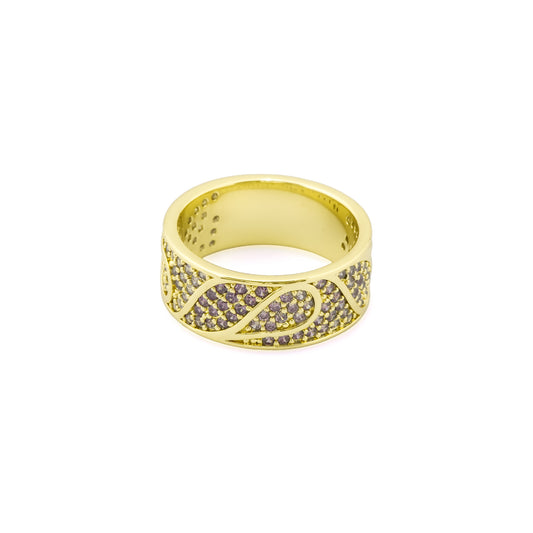 Gold Amethyst Swirl Band