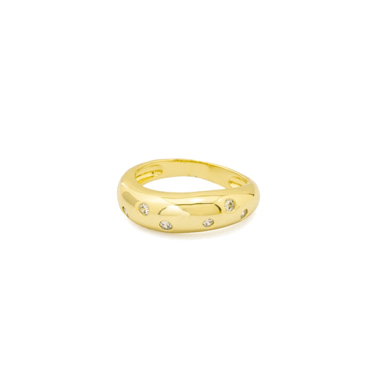 Polished Dome Diamond Ring