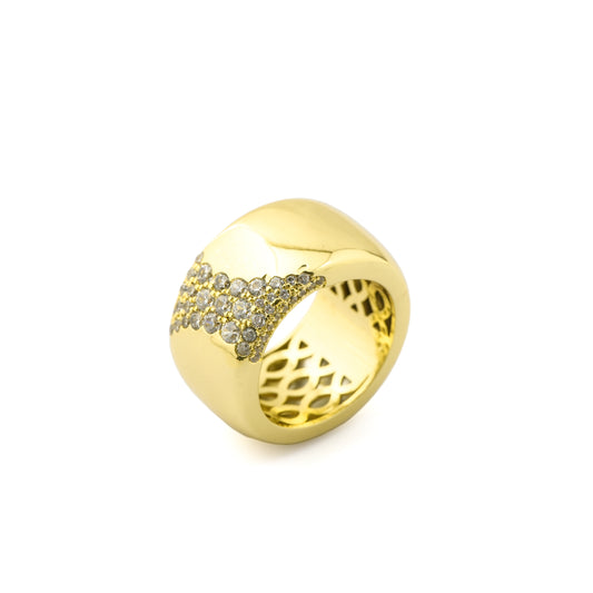 The Gilded Dome Pave Ring