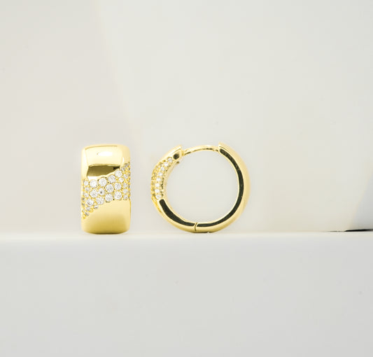 Gold Pave Huggies
