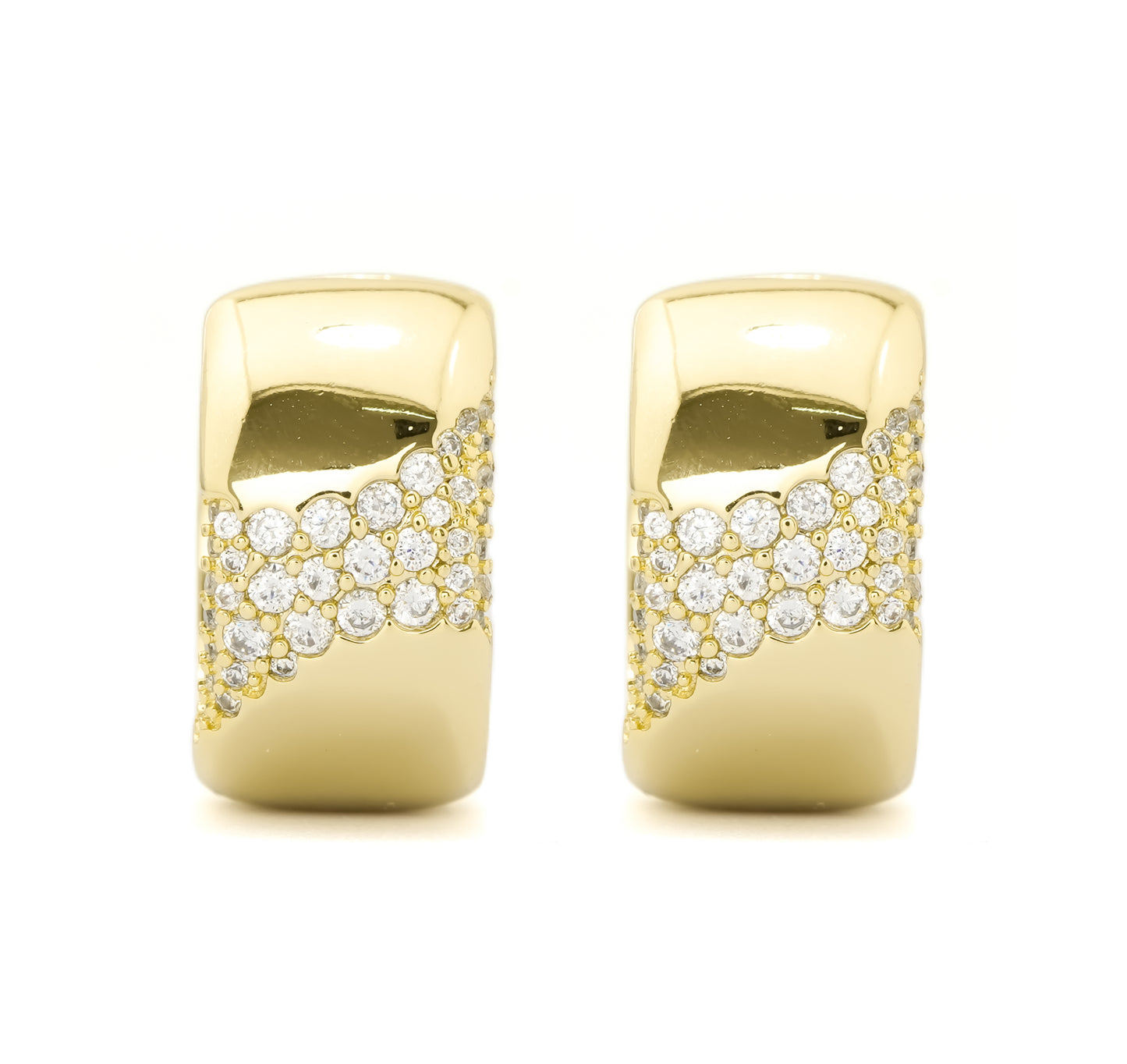 Gold Pave Huggies