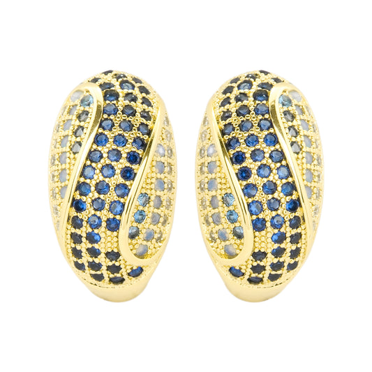 Blue Pave Huggies