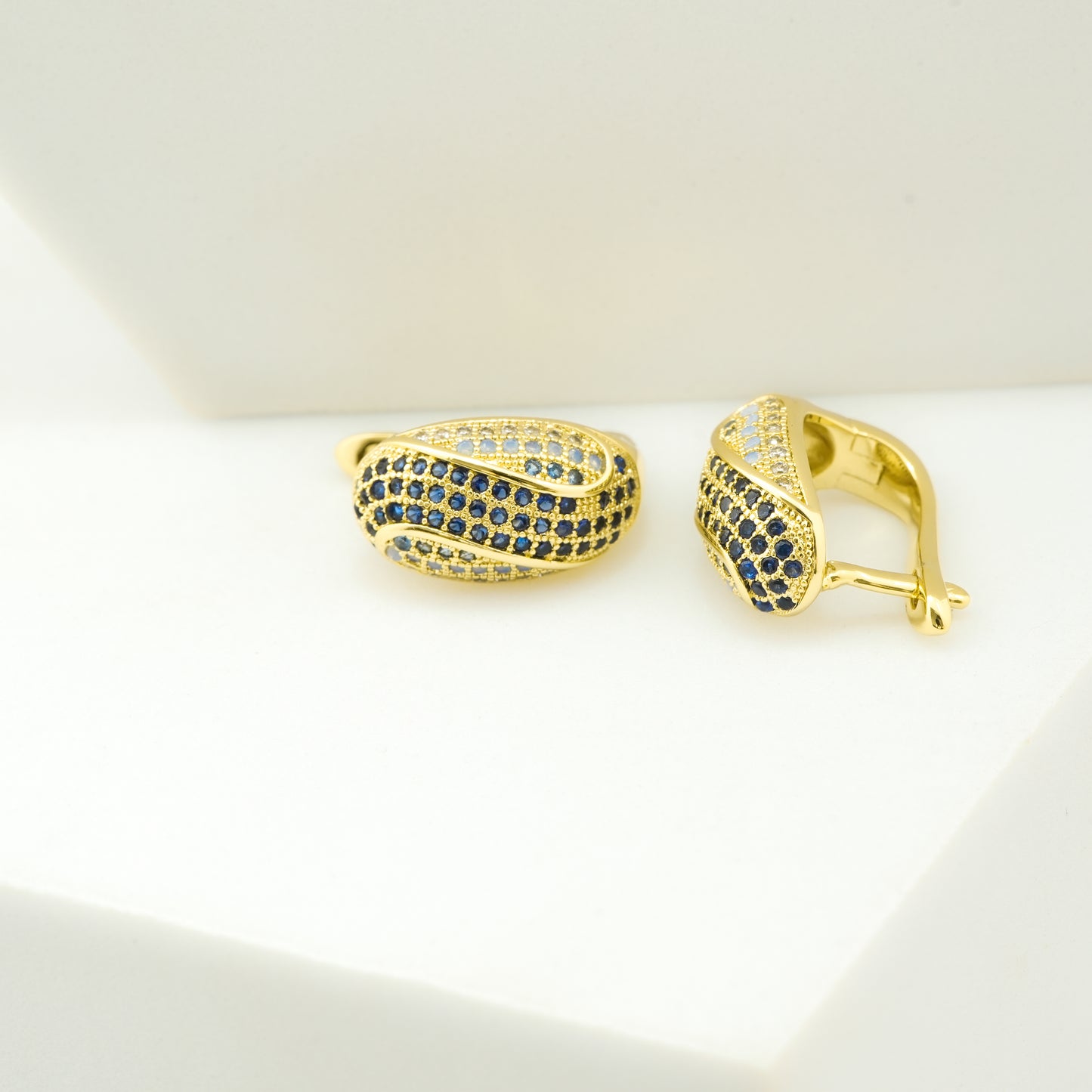 Blue Pave Huggies